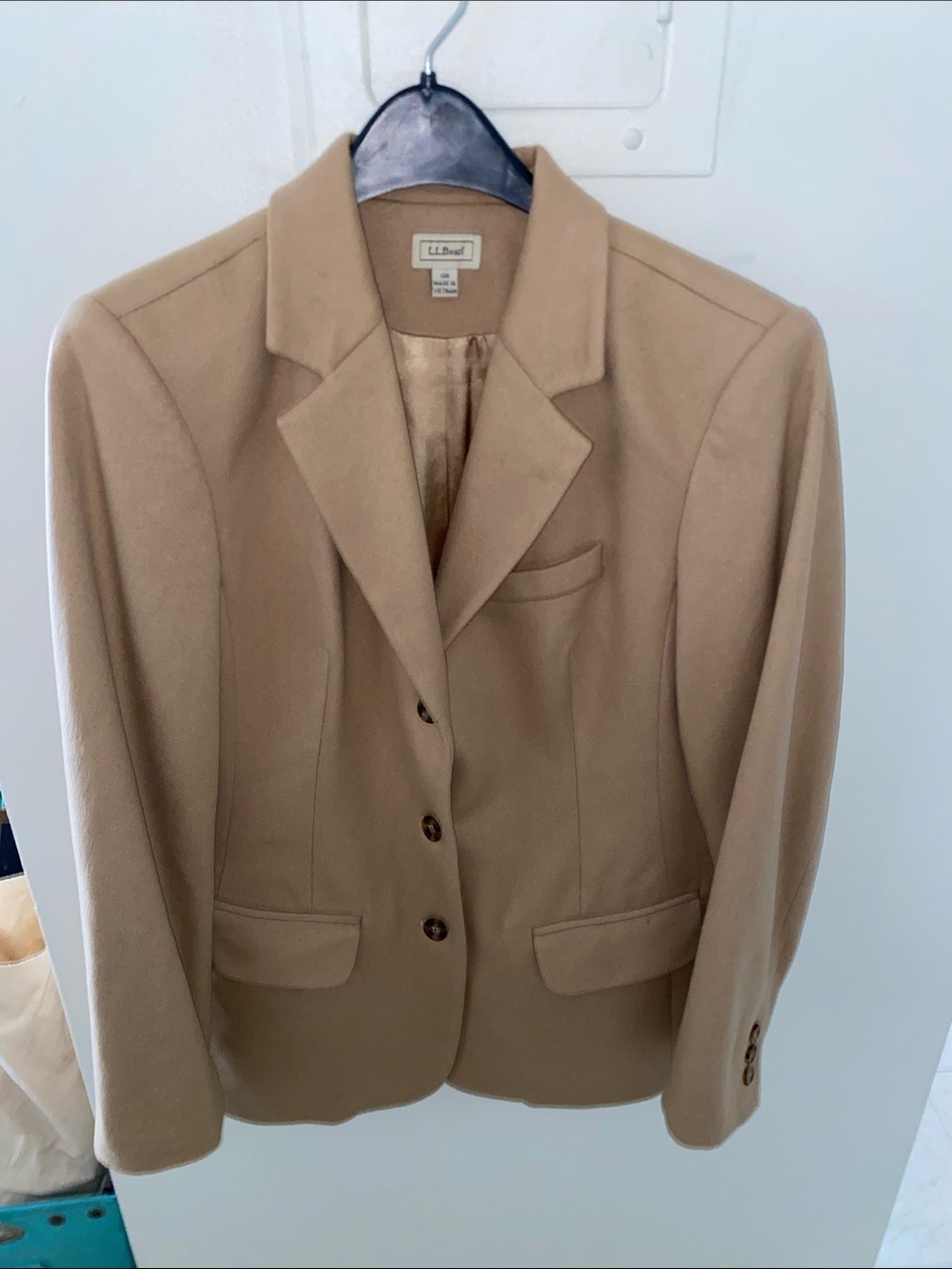Vintage L.L Bean  wool cashmere blazer tan 12